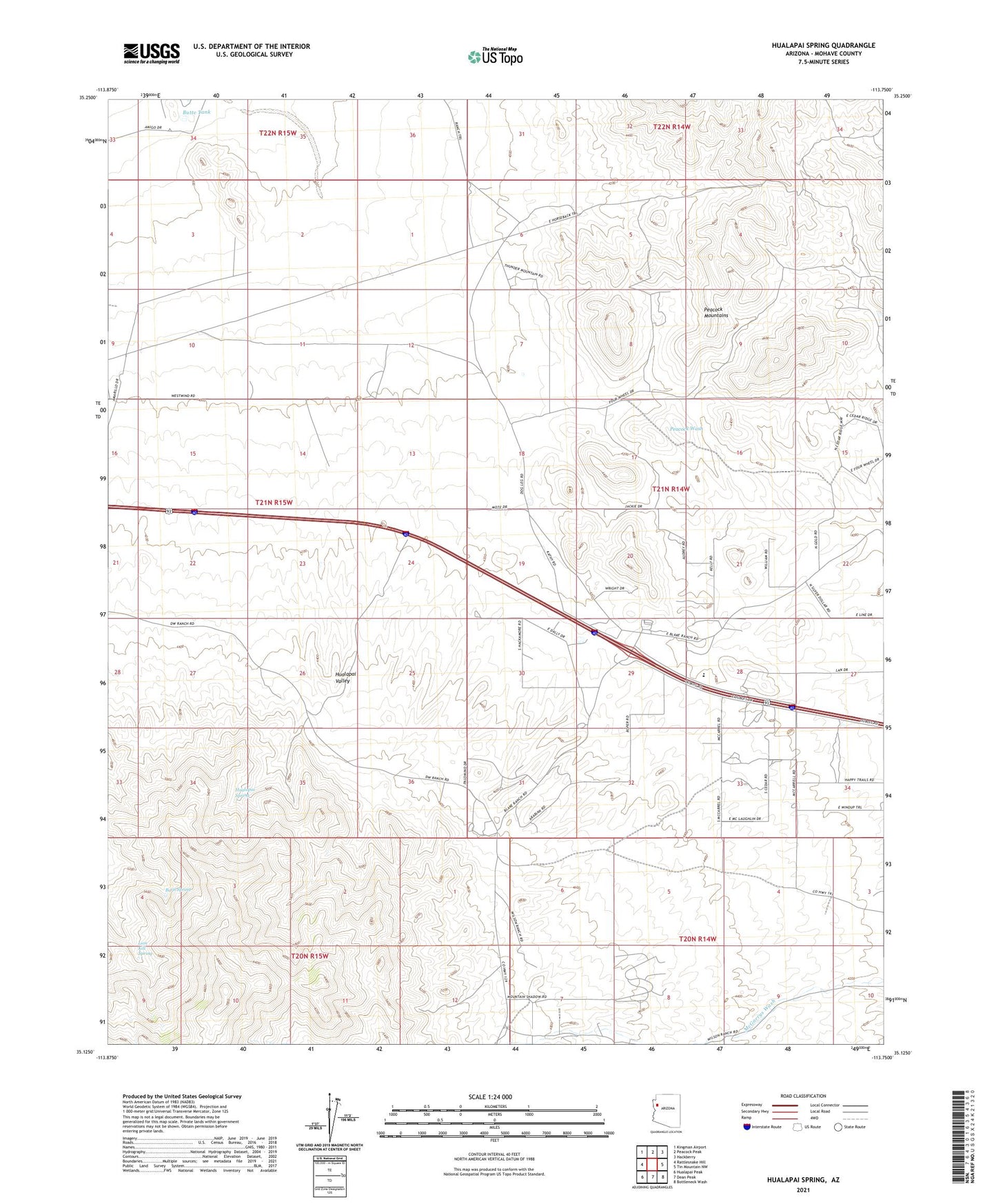 Hualapai Spring Arizona US Topo Map Image