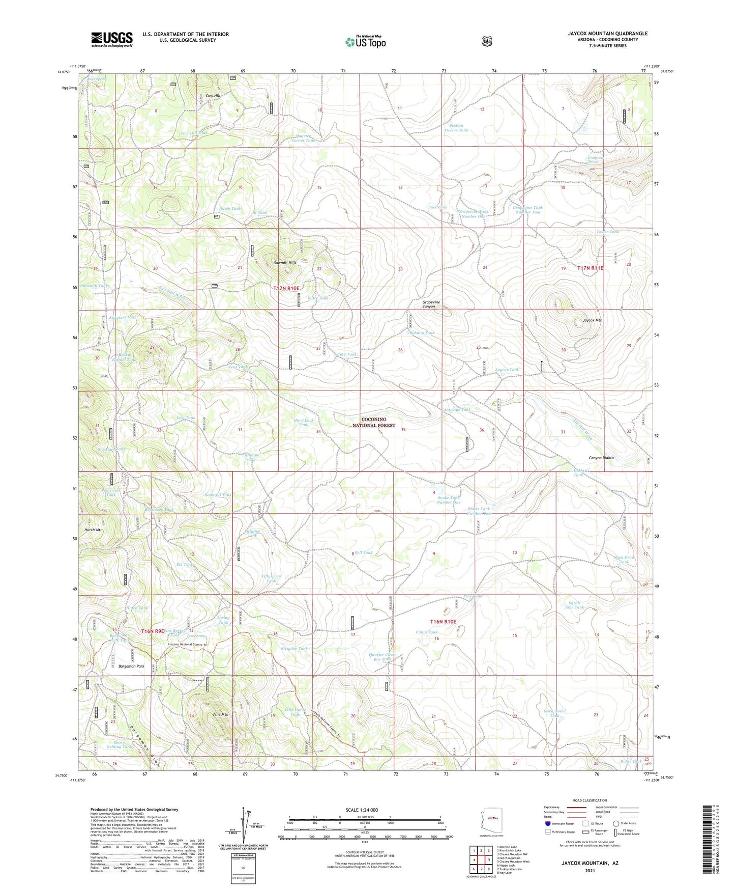 Jaycox Mountain Arizona US Topo Map Image