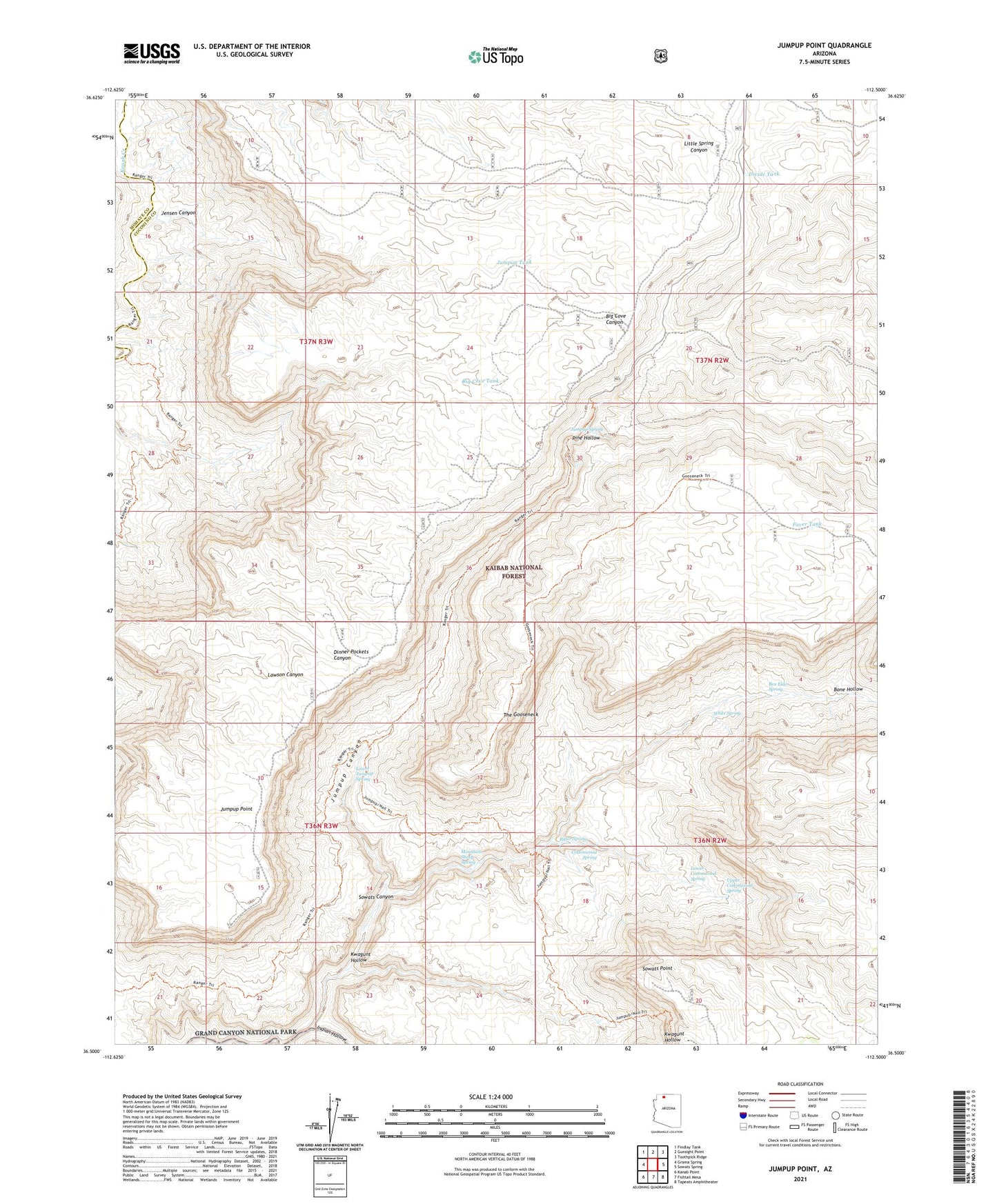 Jumpup Point Arizona US Topo Map Image