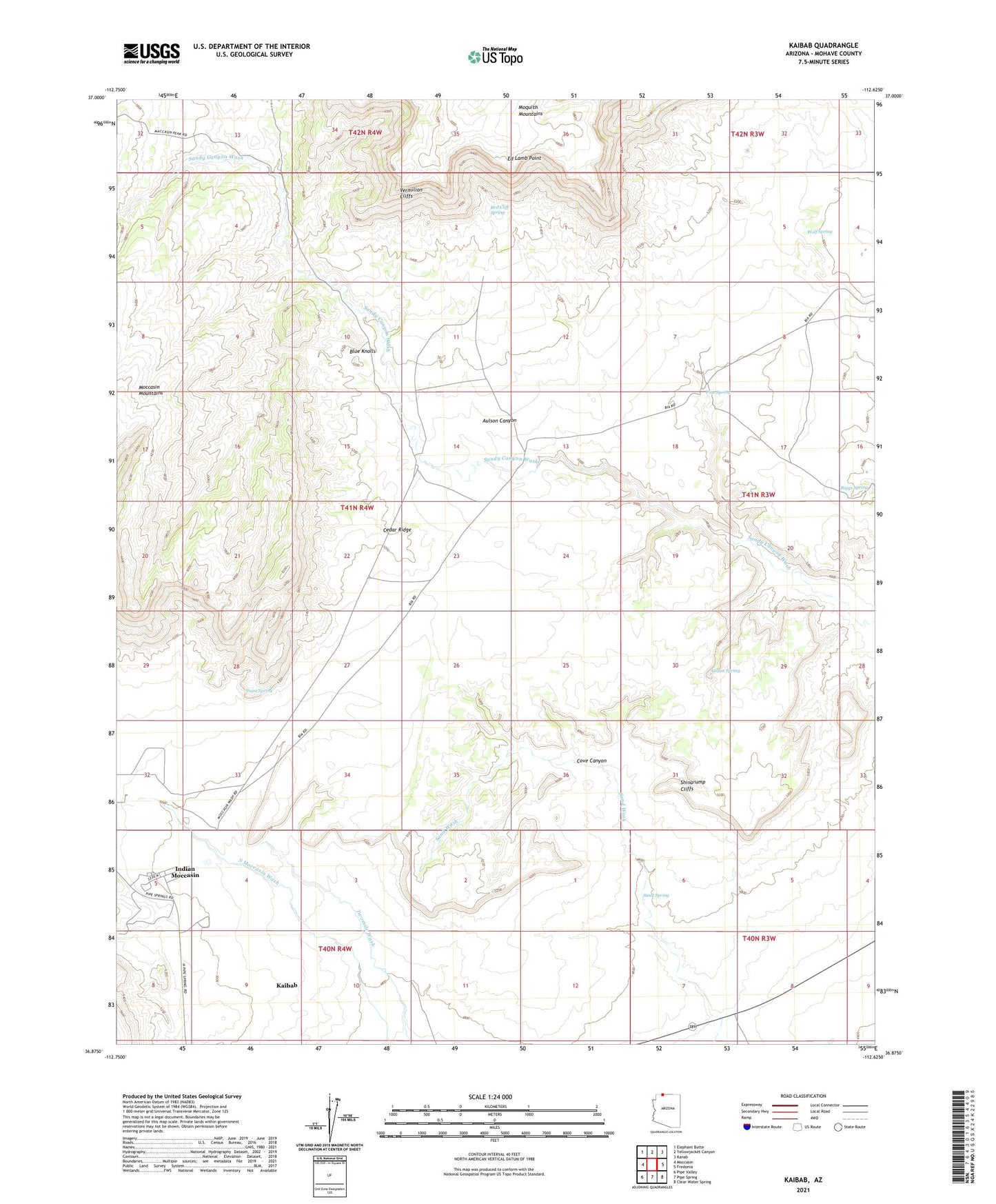 Kaibab Arizona US Topo Map Image