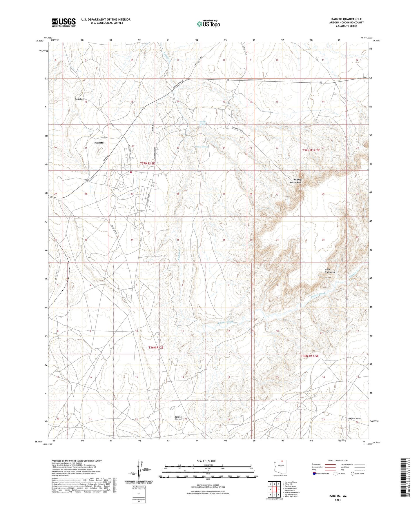 Kaibito Arizona US Topo Map Image