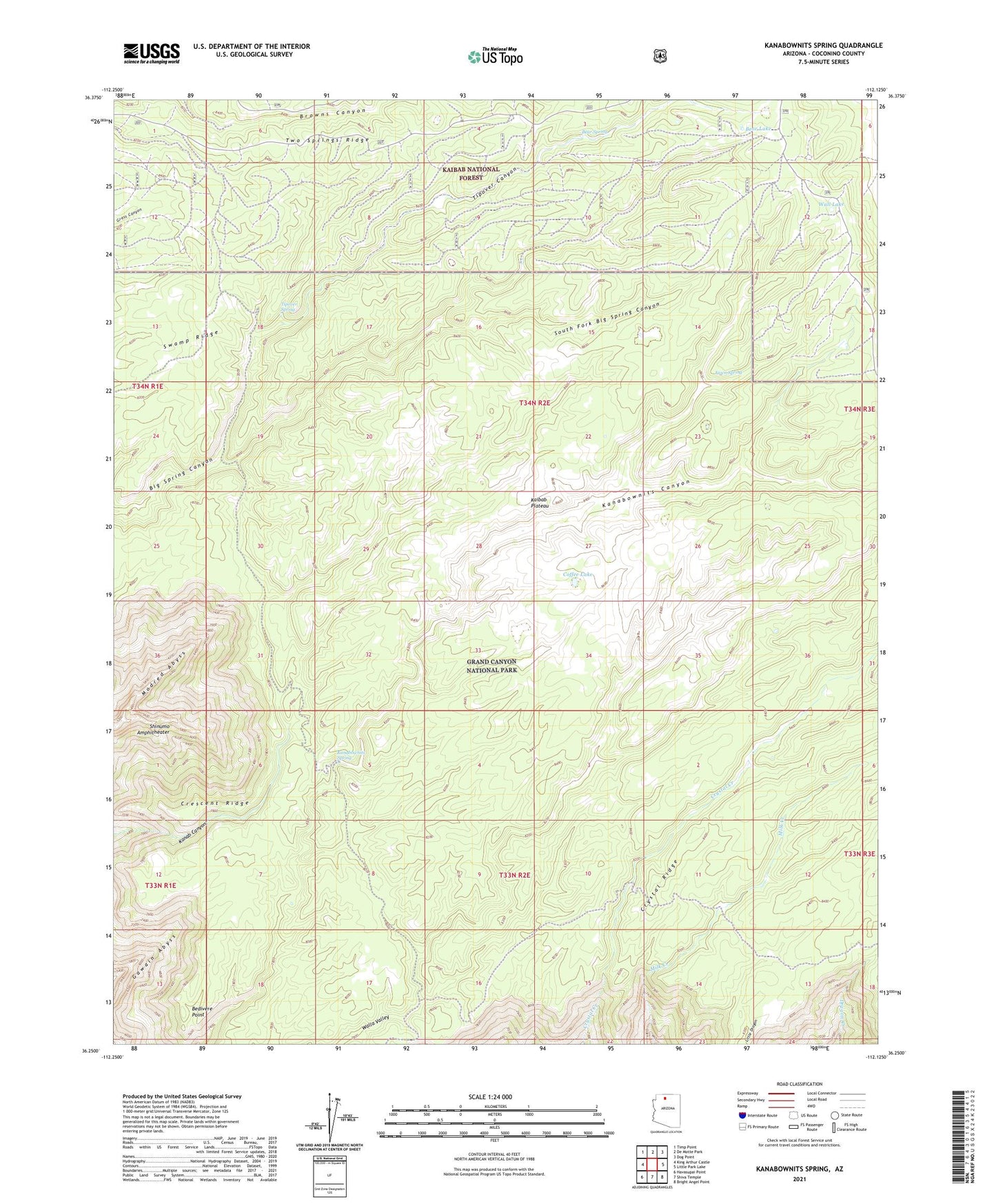 Kanabownits Spring Arizona US Topo Map Image