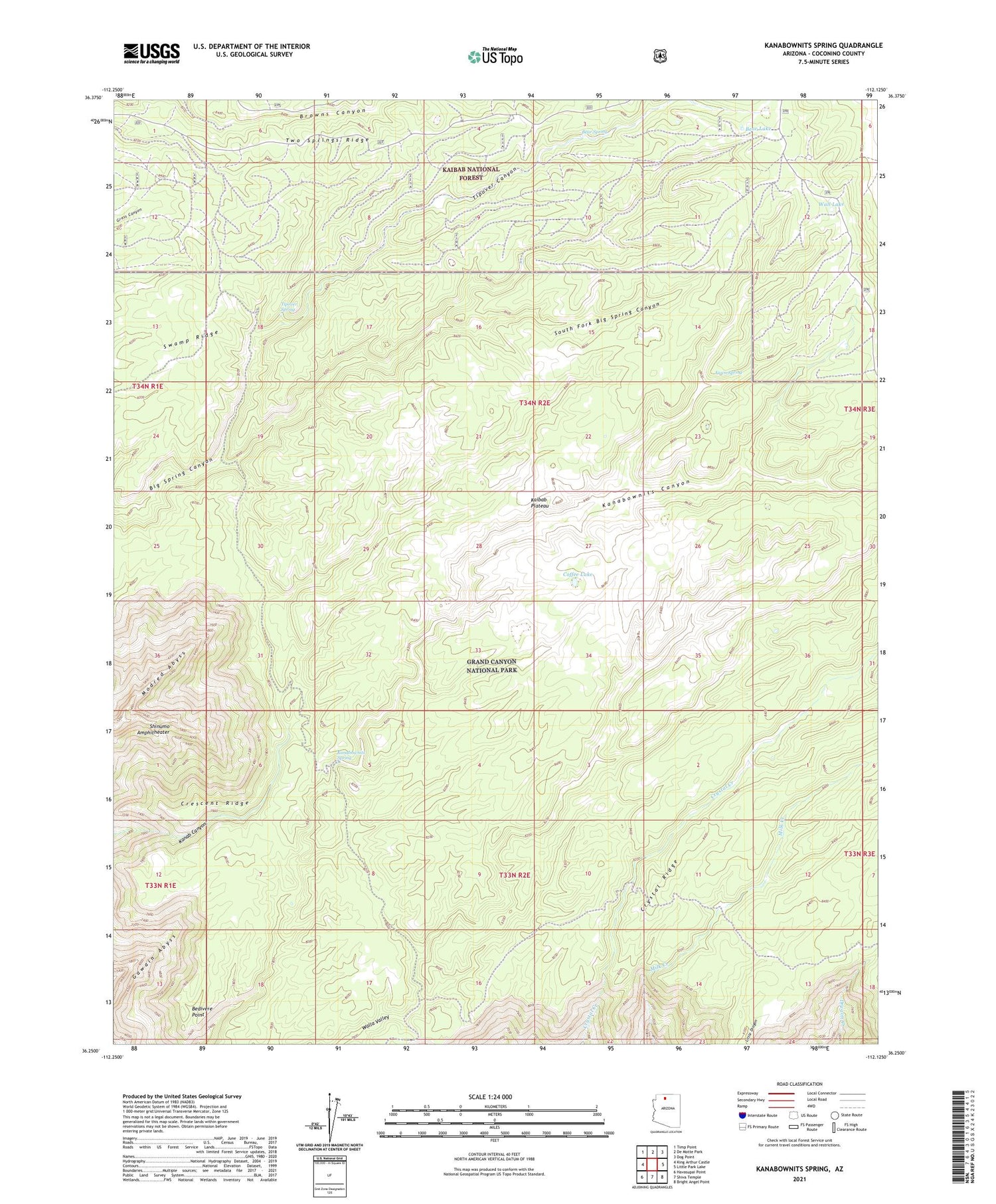 Kanabownits Spring Arizona US Topo Map Image