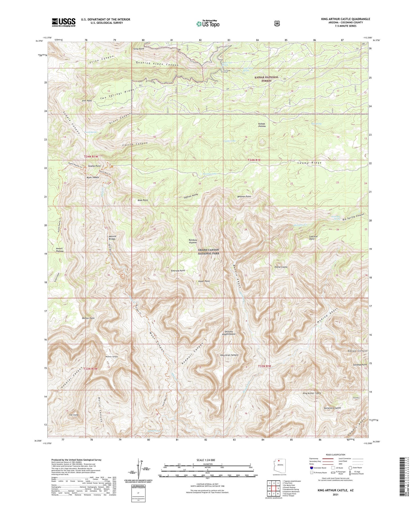 King Arthur Castle Arizona US Topo Map Image