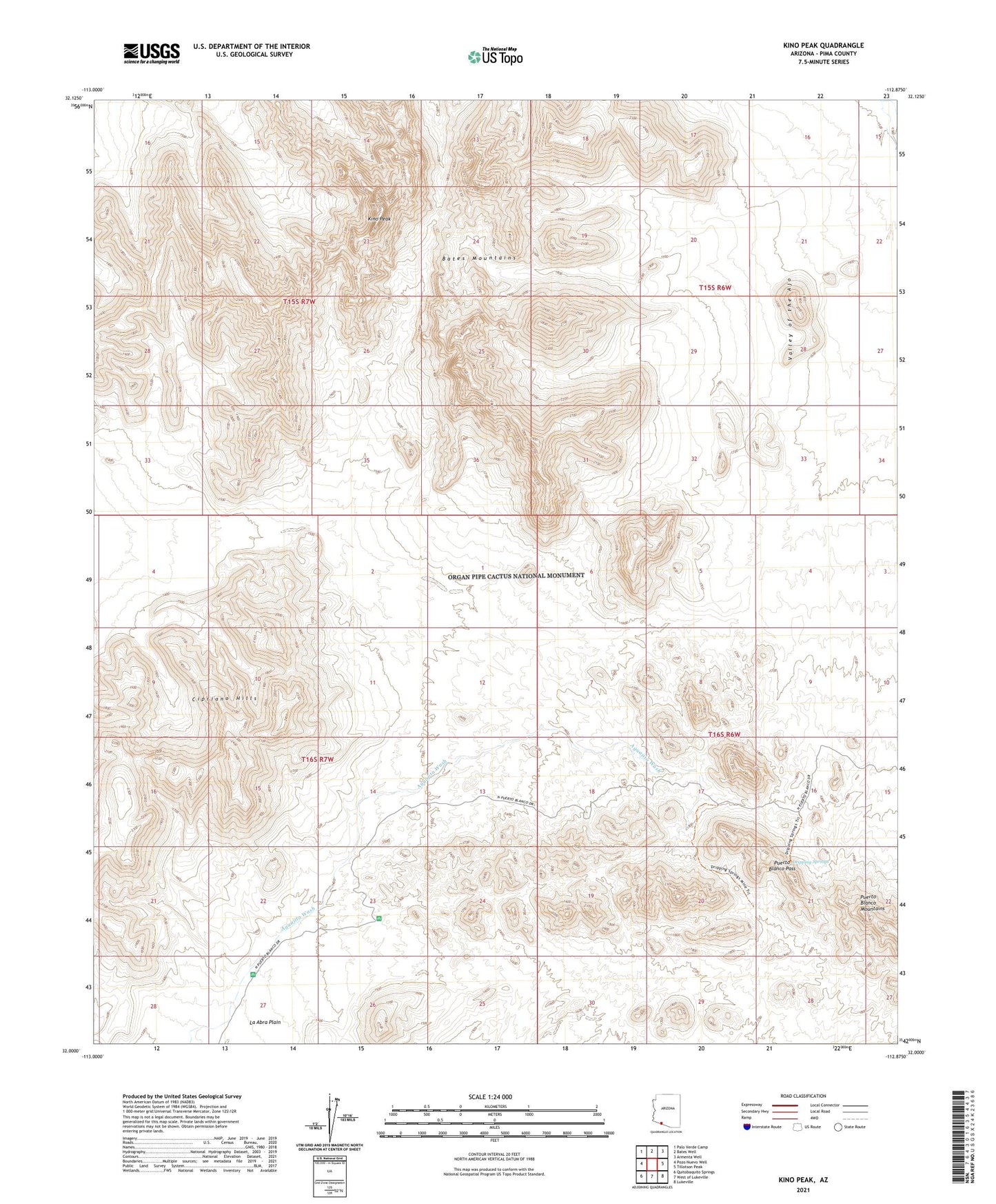 Kino Peak Arizona US Topo Map Image