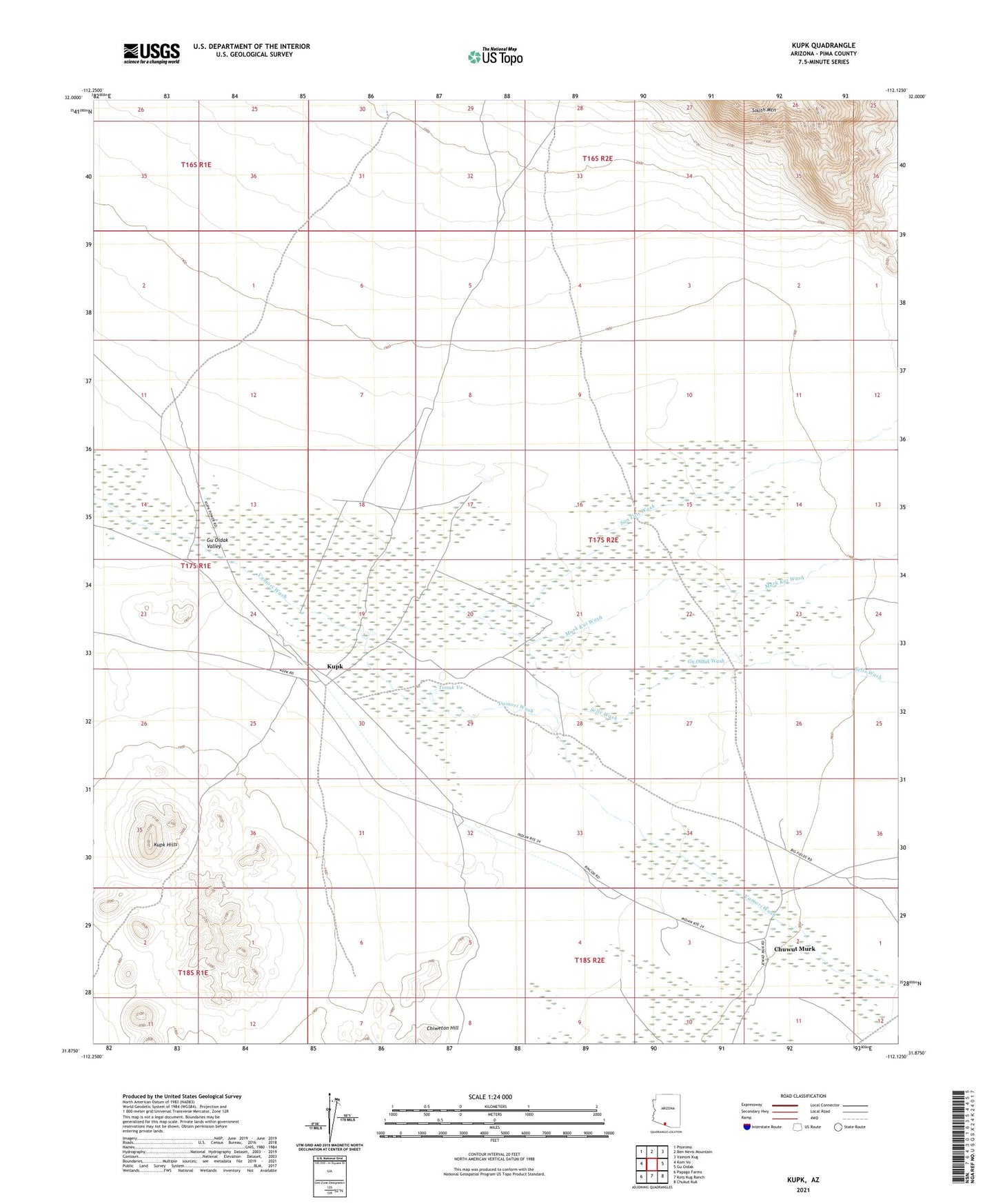 Kupk Arizona US Topo Map Image