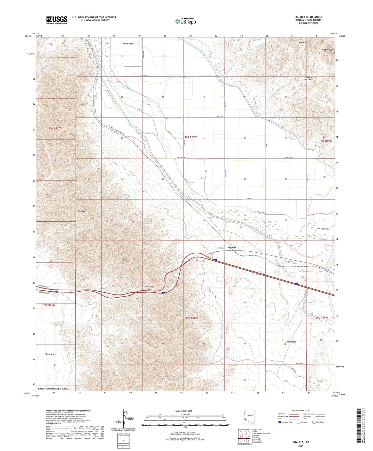 Ligurta Arizona US Topo Map Image