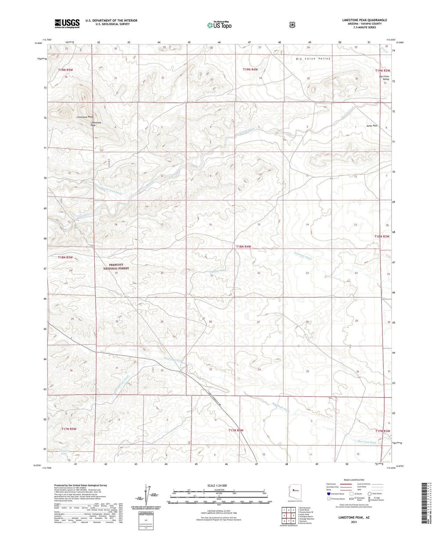 Limestone Peak Arizona US Topo Map Image