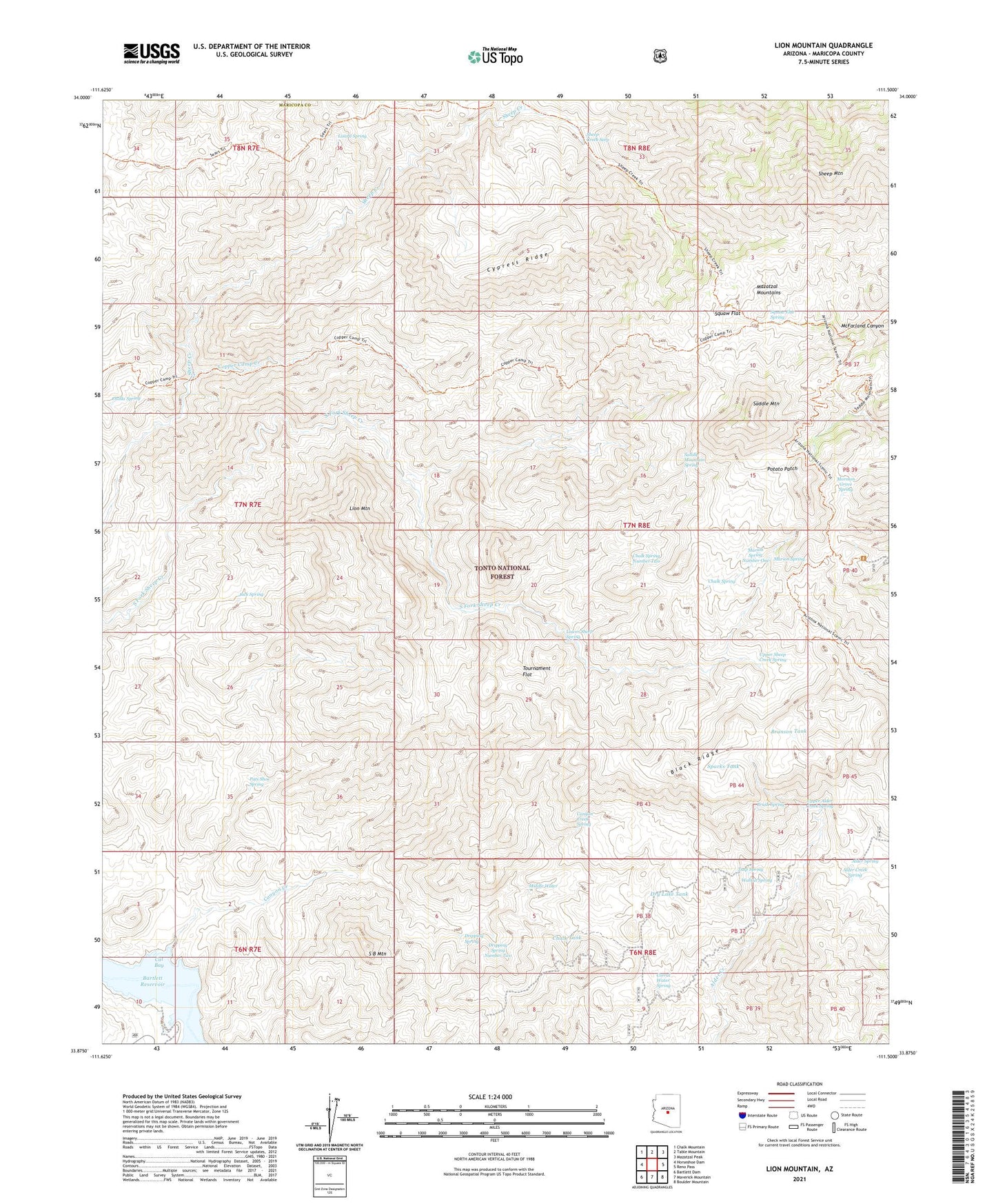 Lion Mountain Arizona US Topo Map Image