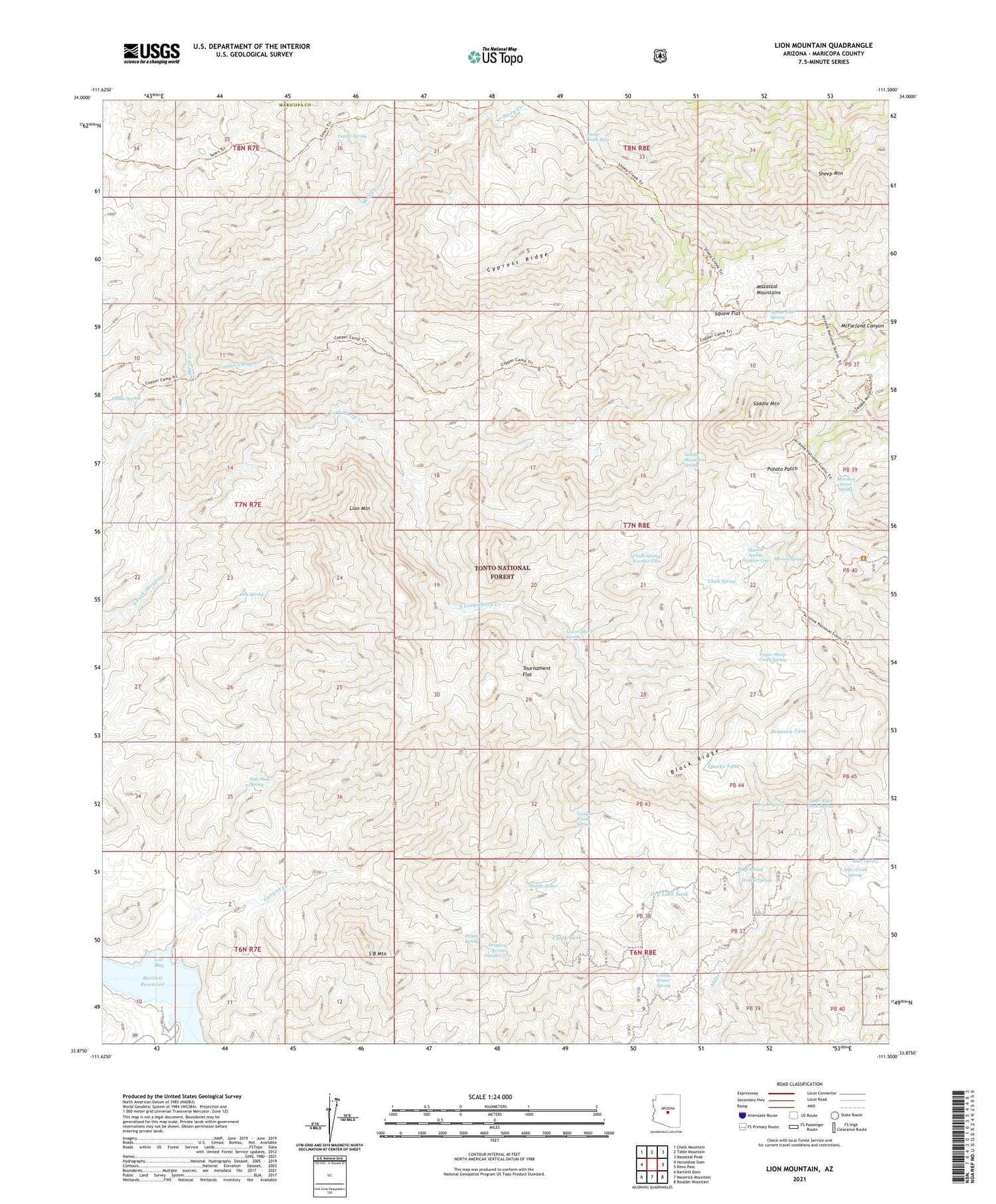 Lion Mountain Arizona US Topo Map Image
