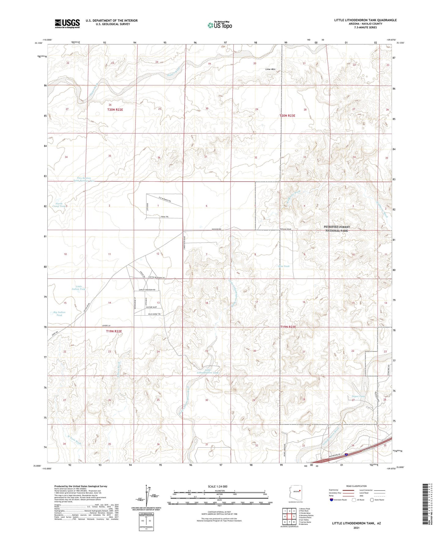 Little Lithodendron Tank Arizona US Topo Map Image