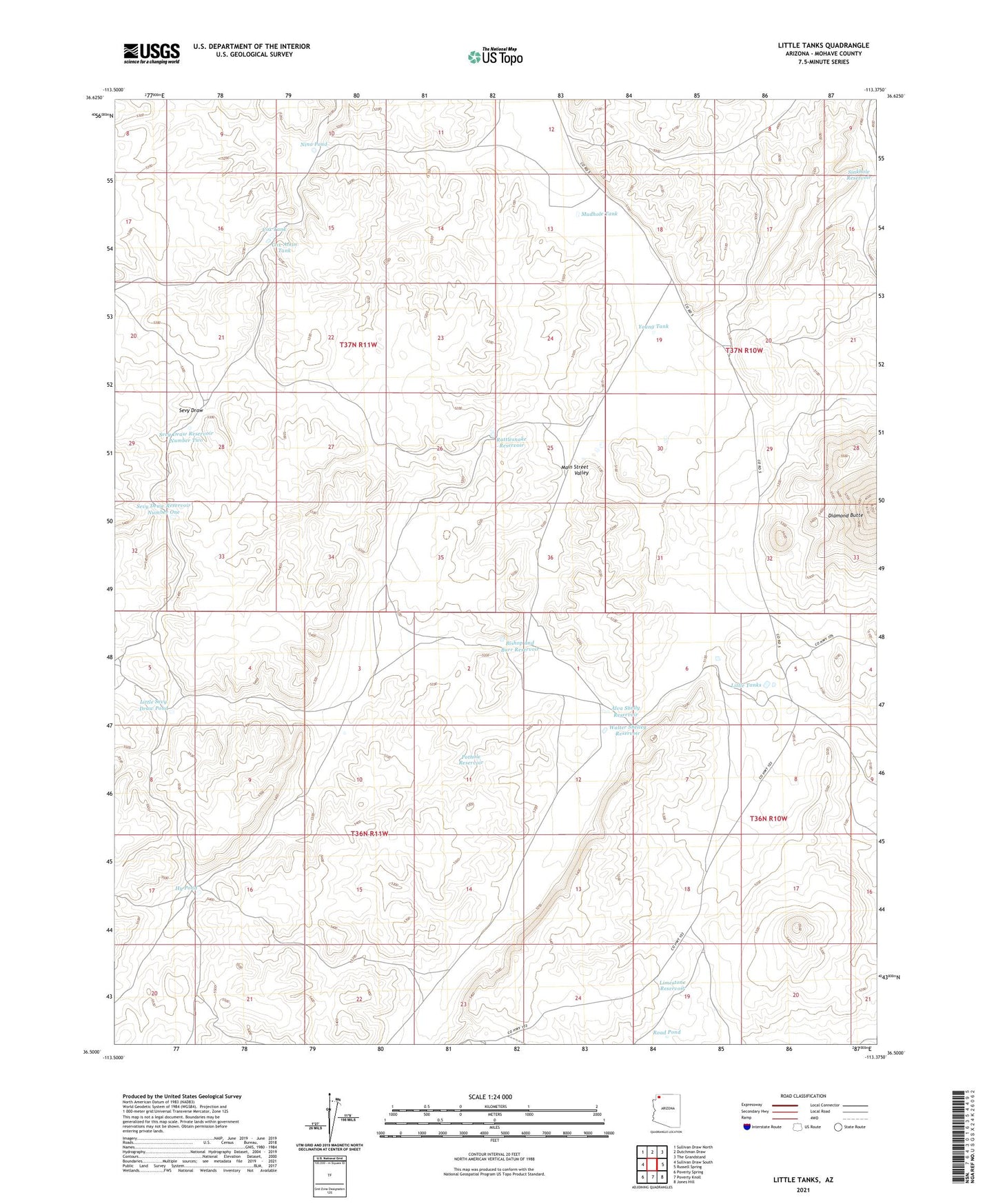 Little Tanks Arizona US Topo Map Image