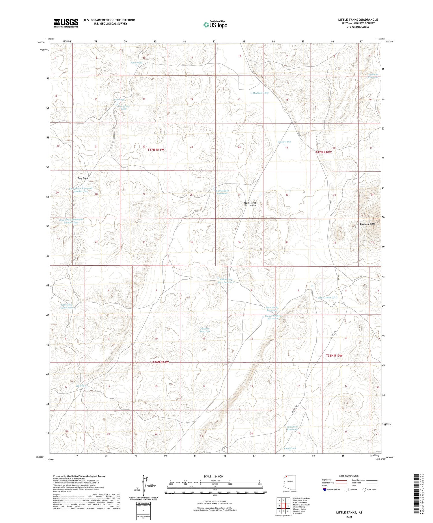 Little Tanks Arizona US Topo Map Image