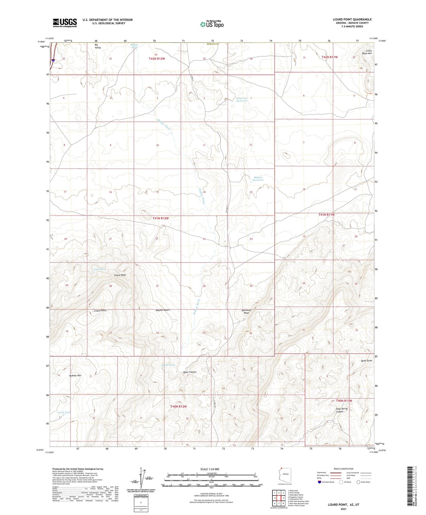 Lizard Point Arizona US Topo Map Image