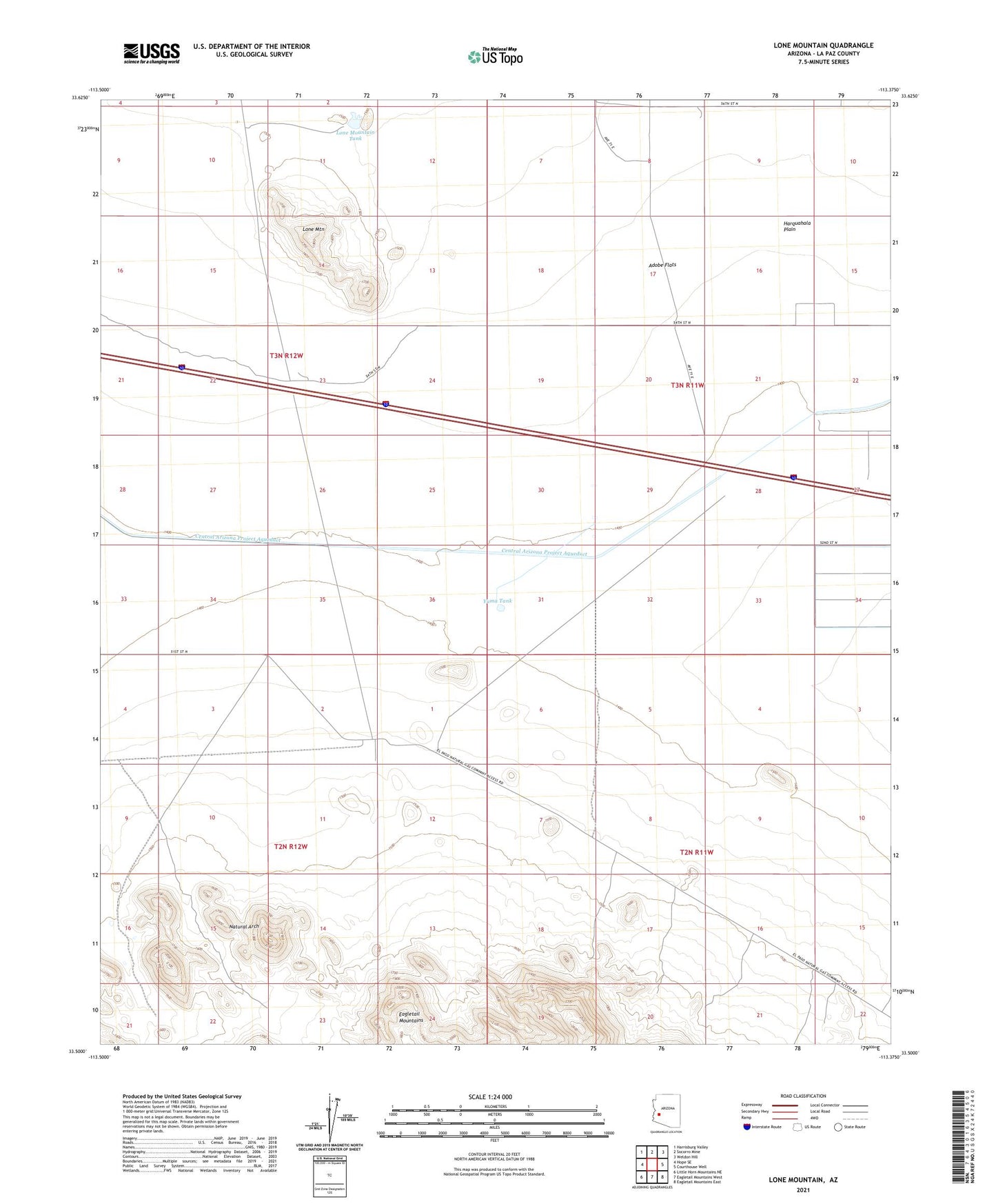 Lone Mountain Arizona US Topo Map Image