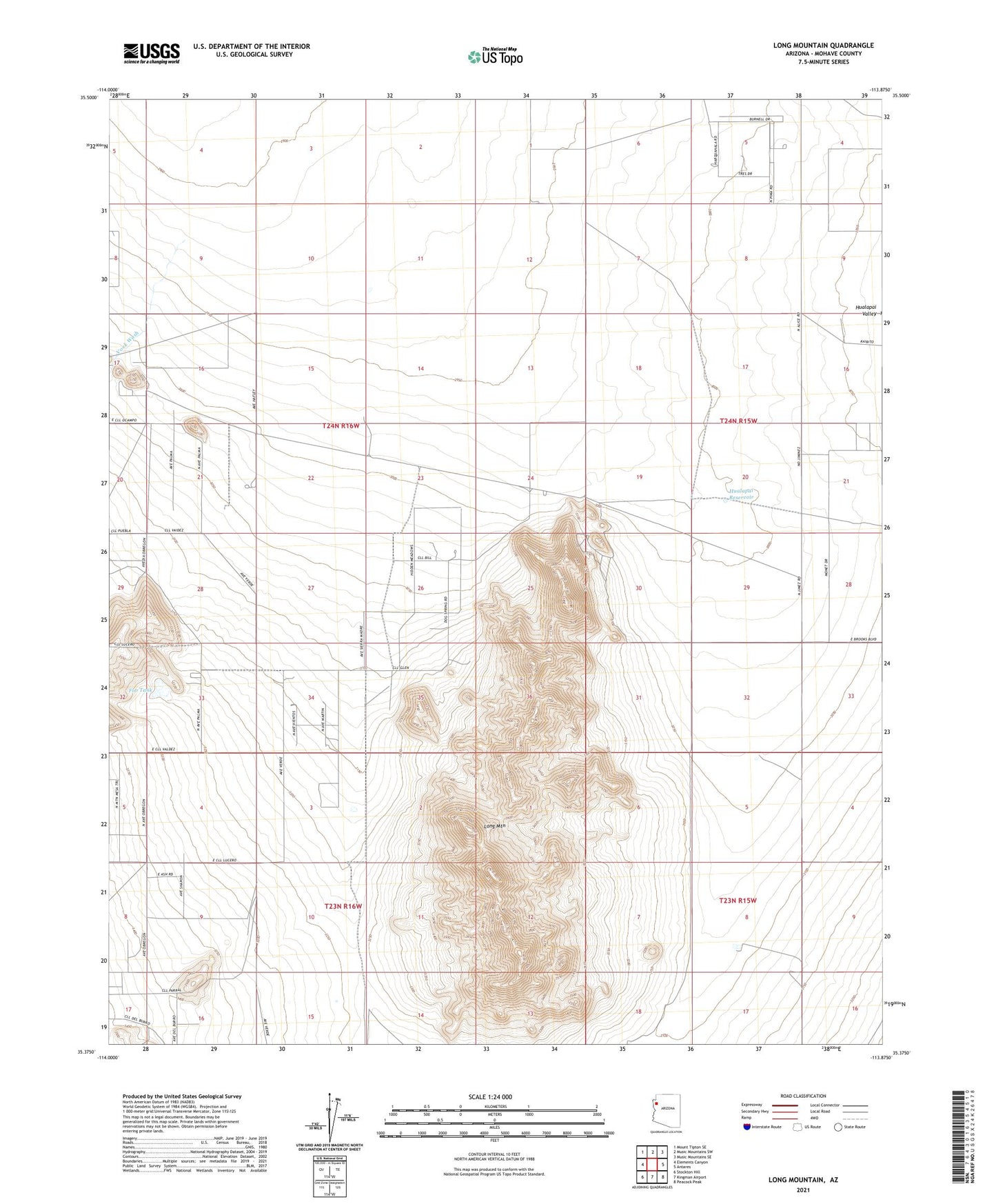 Long Mountain Arizona US Topo Map Image