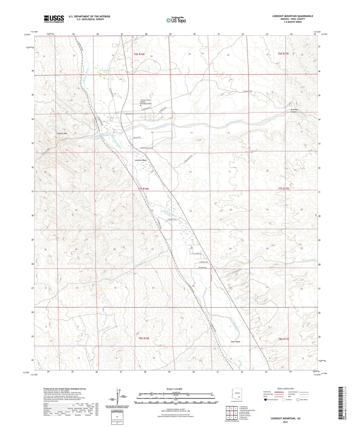Lookout Mountain Arizona US Topo Map Image