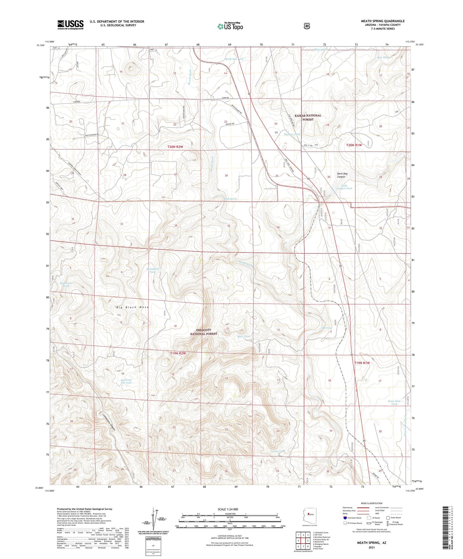 Meath Spring Arizona US Topo Map Image
