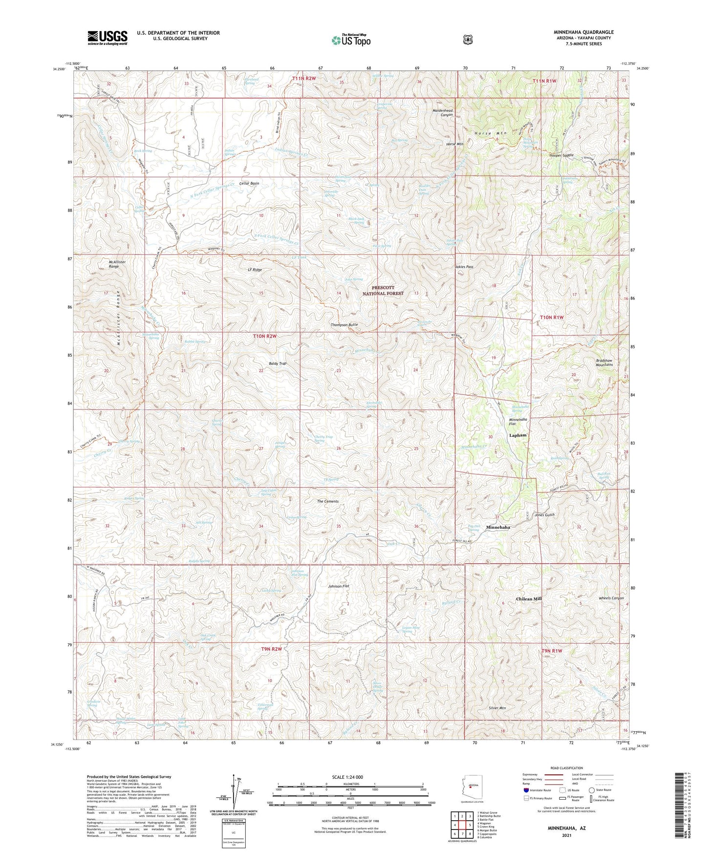 Minnehaha Arizona US Topo Map Image