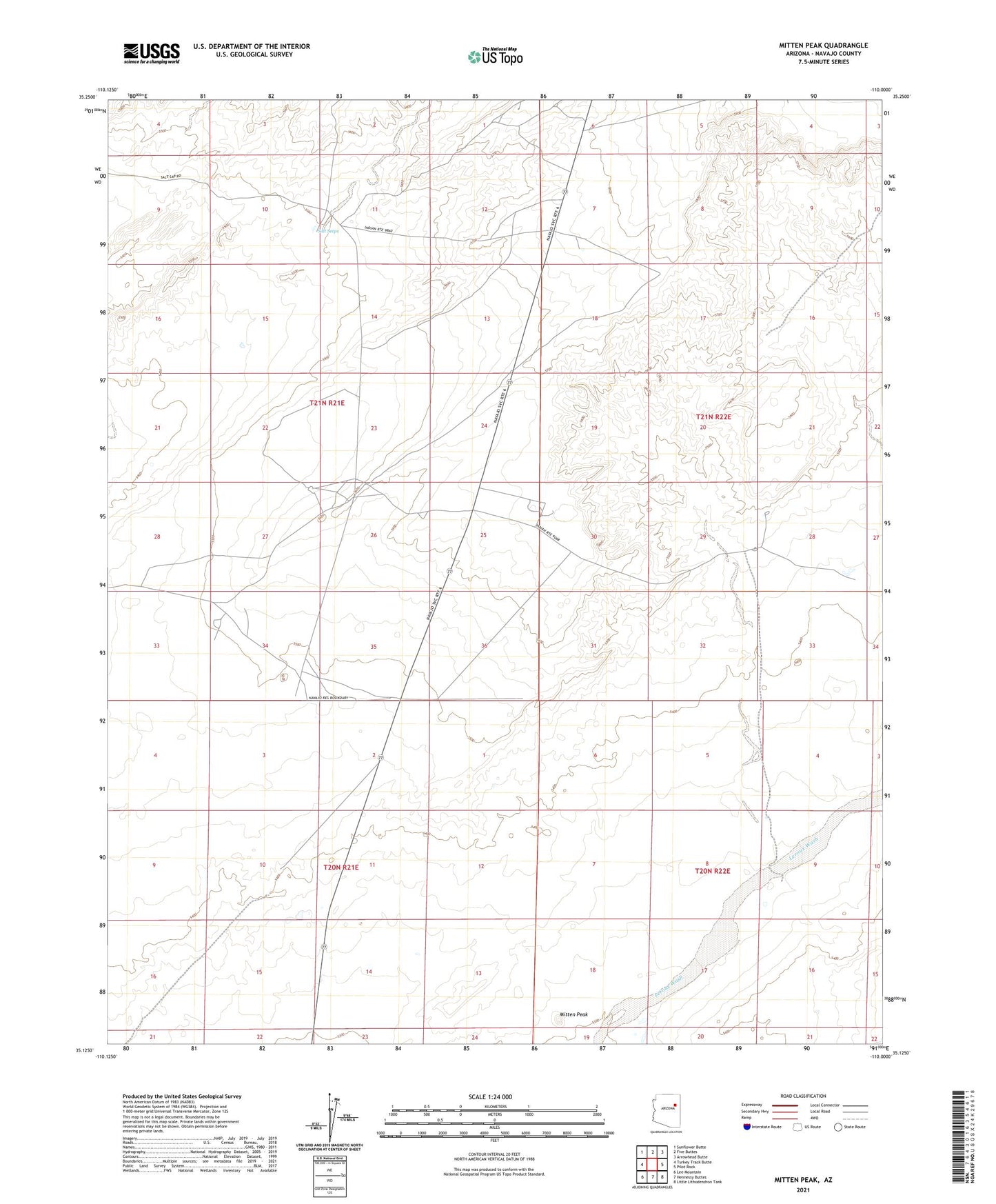 Mitten Peak Arizona US Topo Map Image