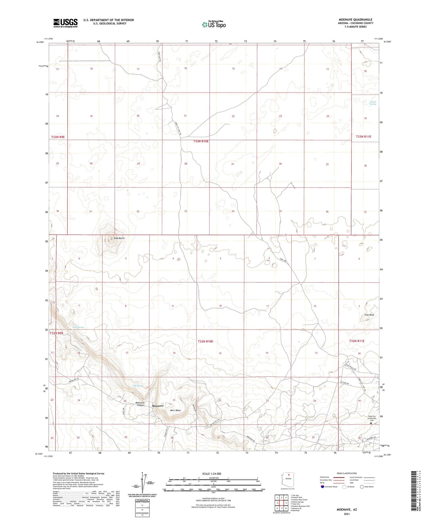 Moenave Arizona US Topo Map Image