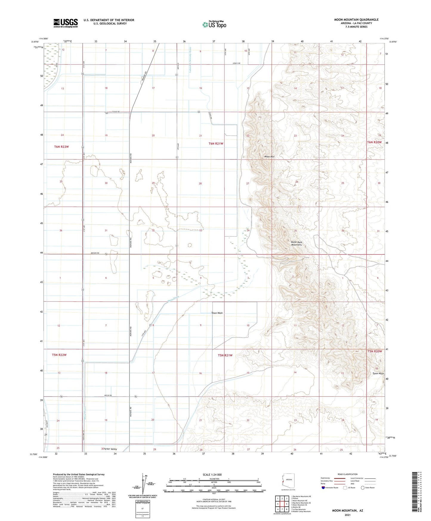 Moon Mountain Arizona US Topo Map Image