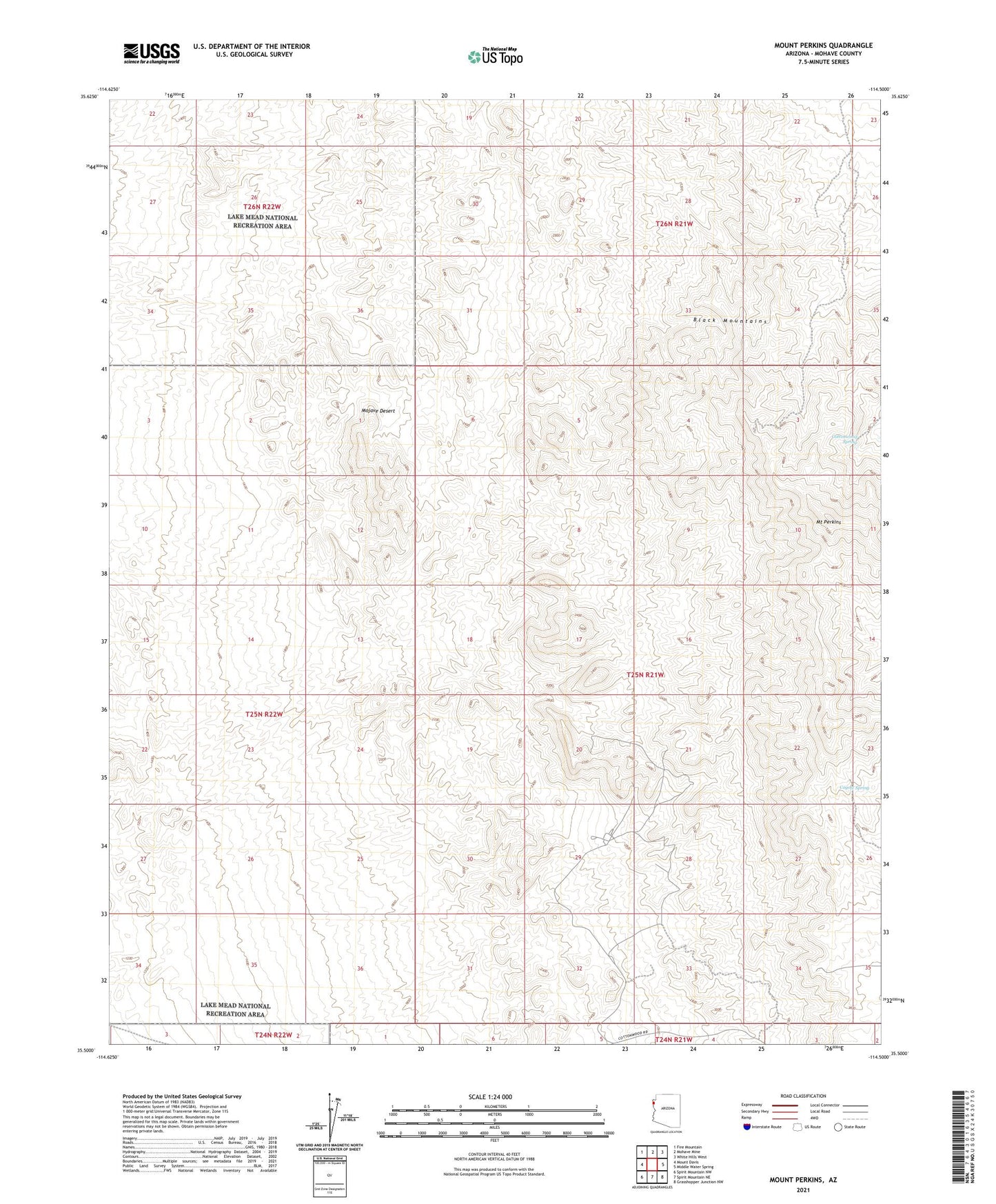 Mount Perkins Arizona US Topo Map Image
