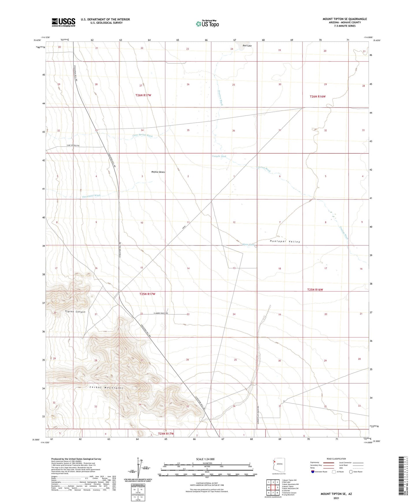 Mount Tipton SE Arizona US Topo Map Image