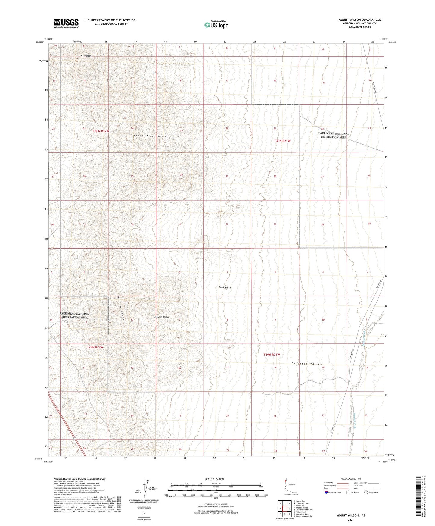 Mount Wilson Arizona US Topo Map Image