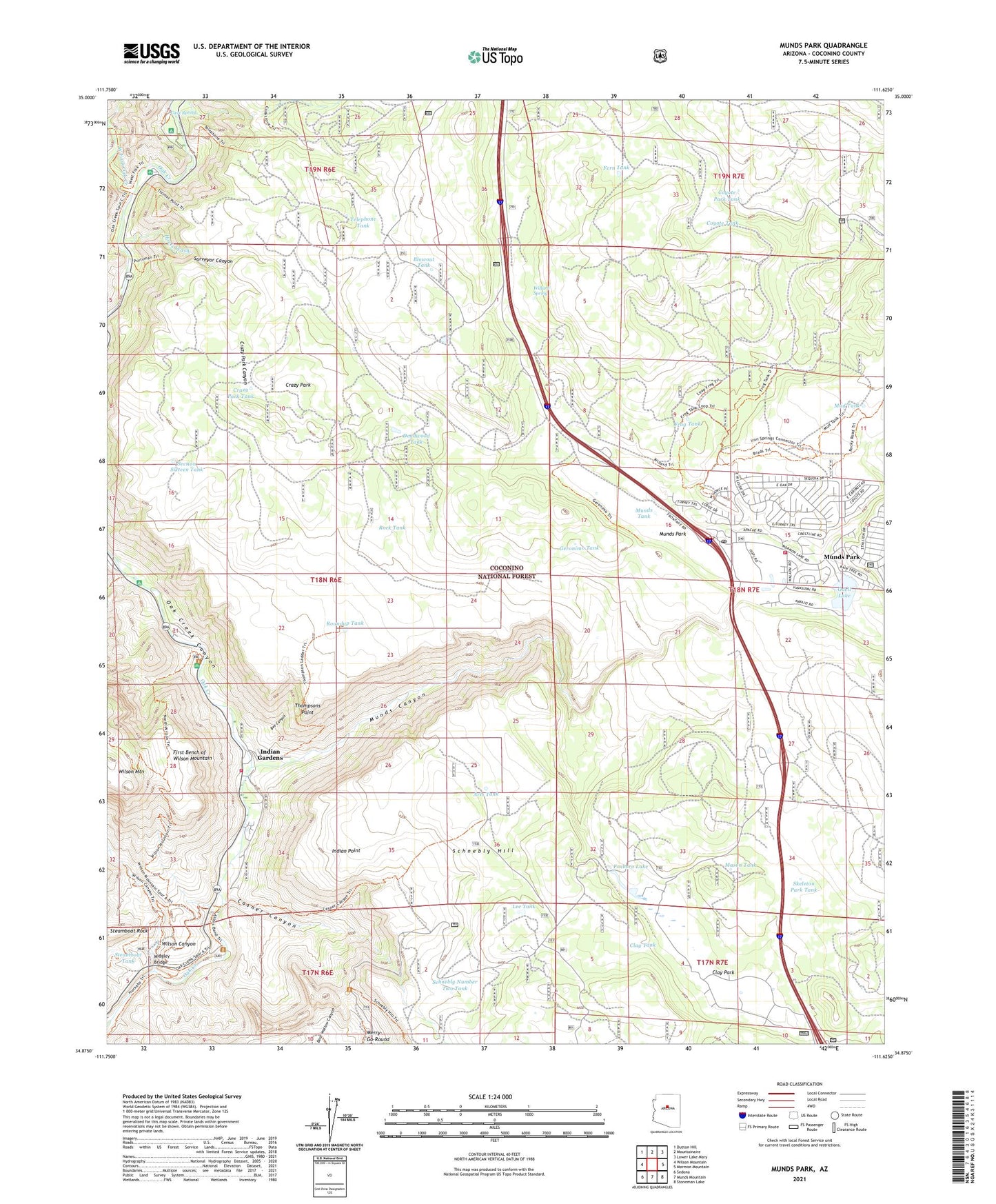 Munds Park Arizona US Topo Map Image