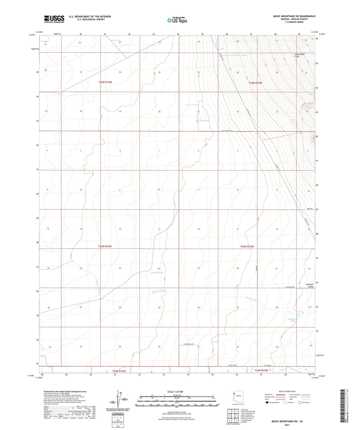 Music Mountains SW Arizona US Topo Map Image