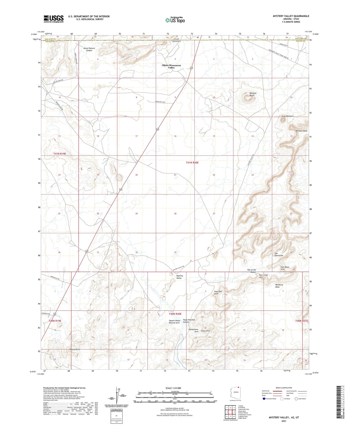 Mystery Valley Arizona US Topo Map Image