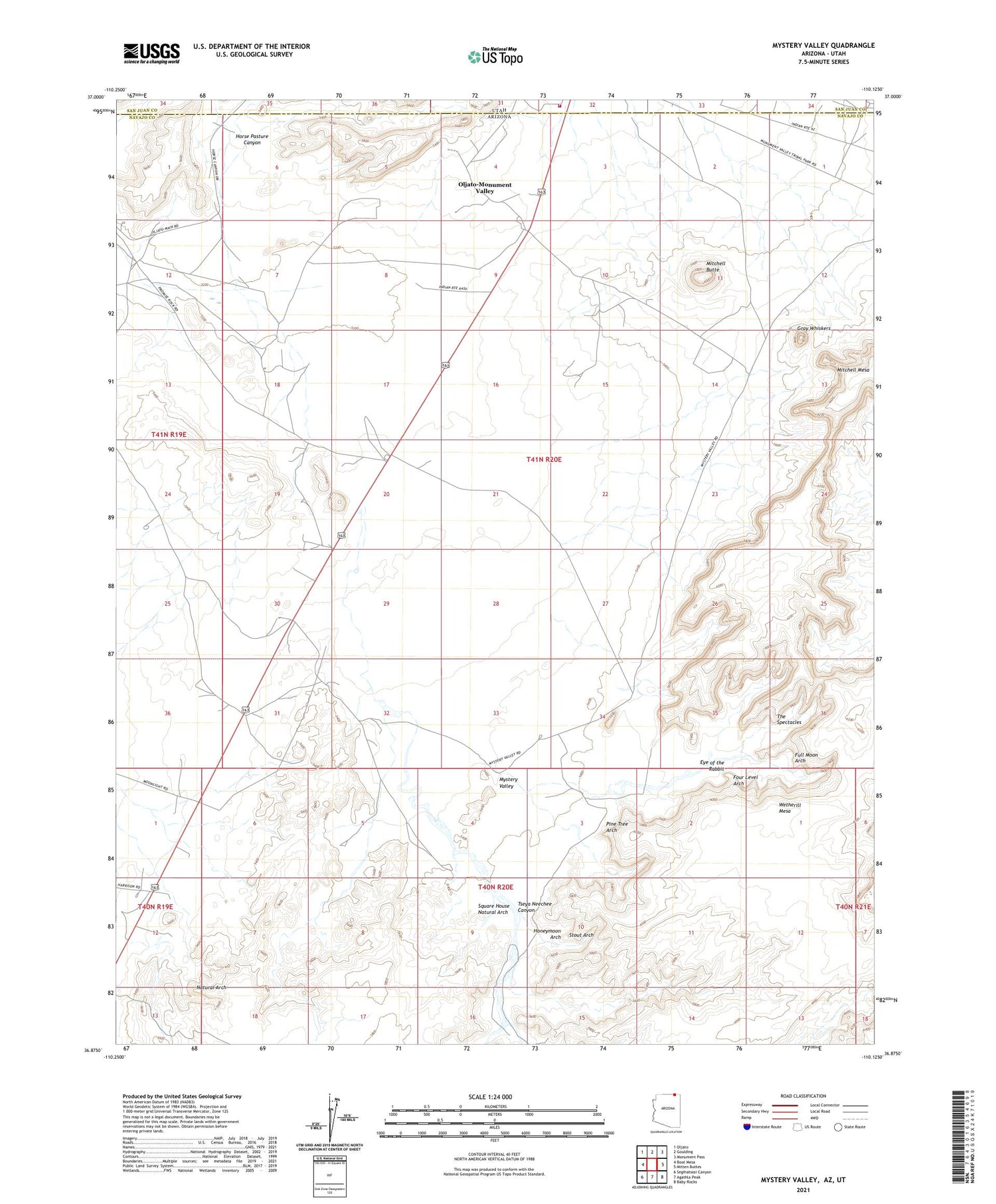 Mystery Valley Arizona US Topo Map Image