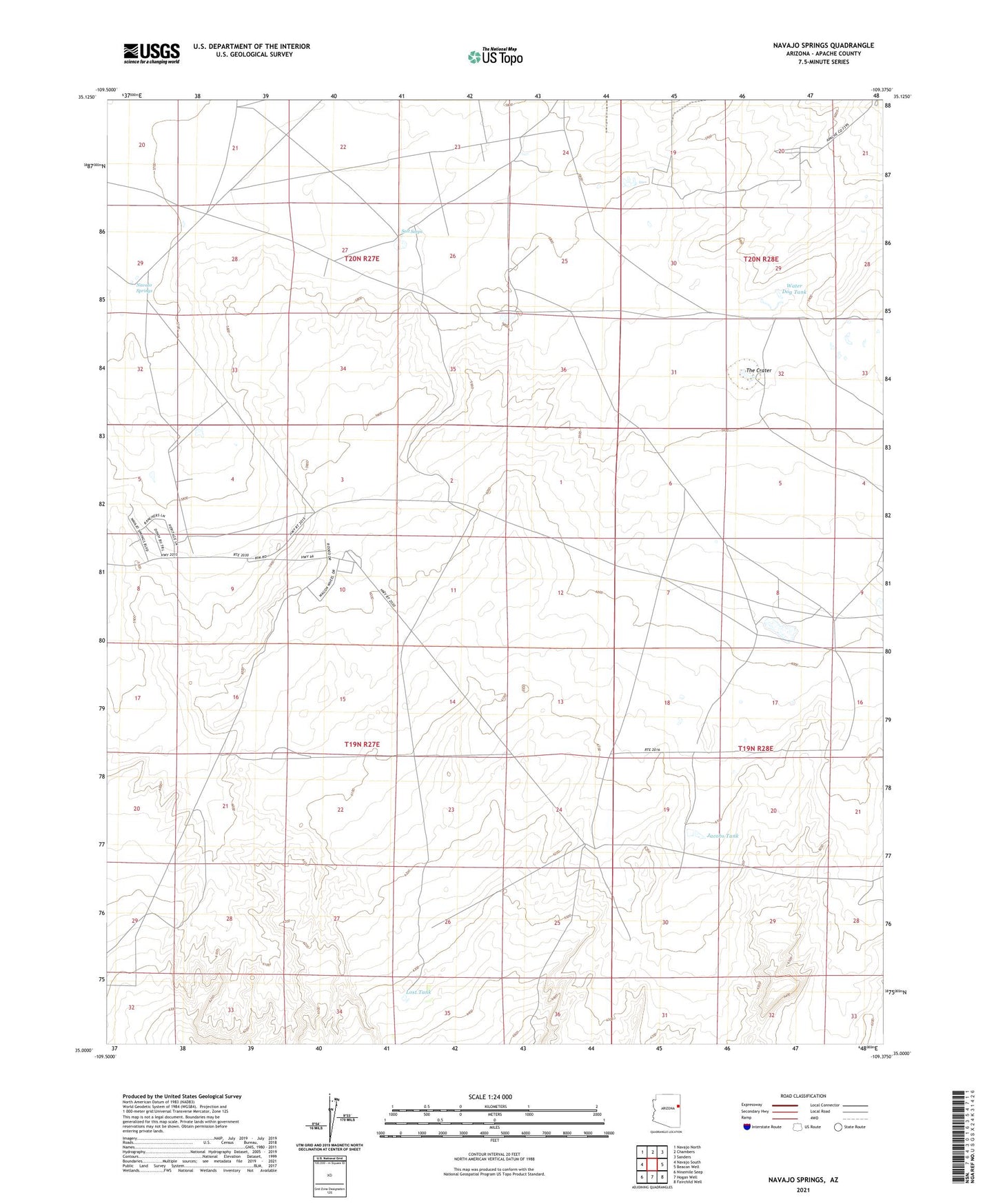 Navajo Springs Arizona US Topo Map Image