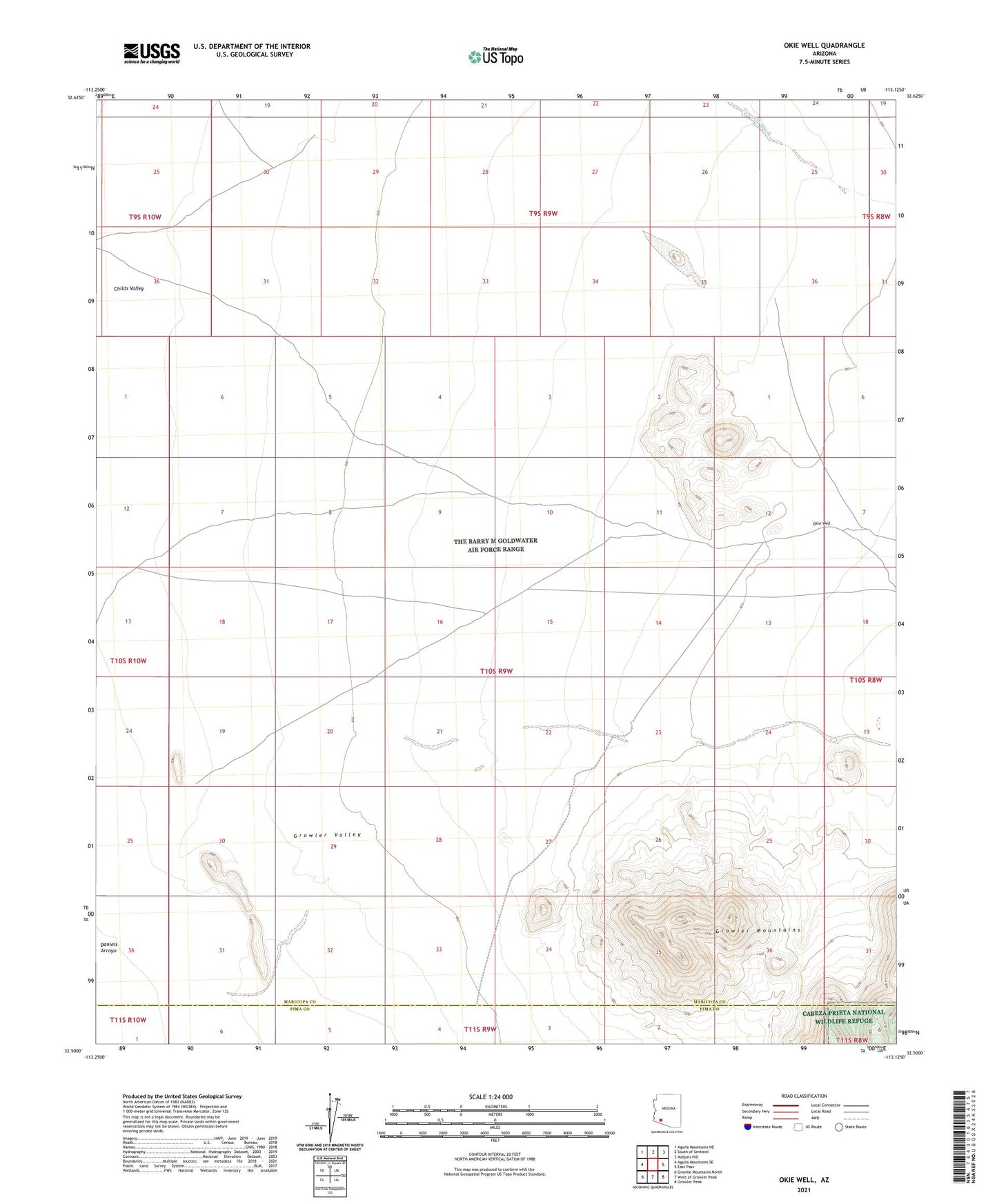 Okie Well Arizona US Topo Map Image