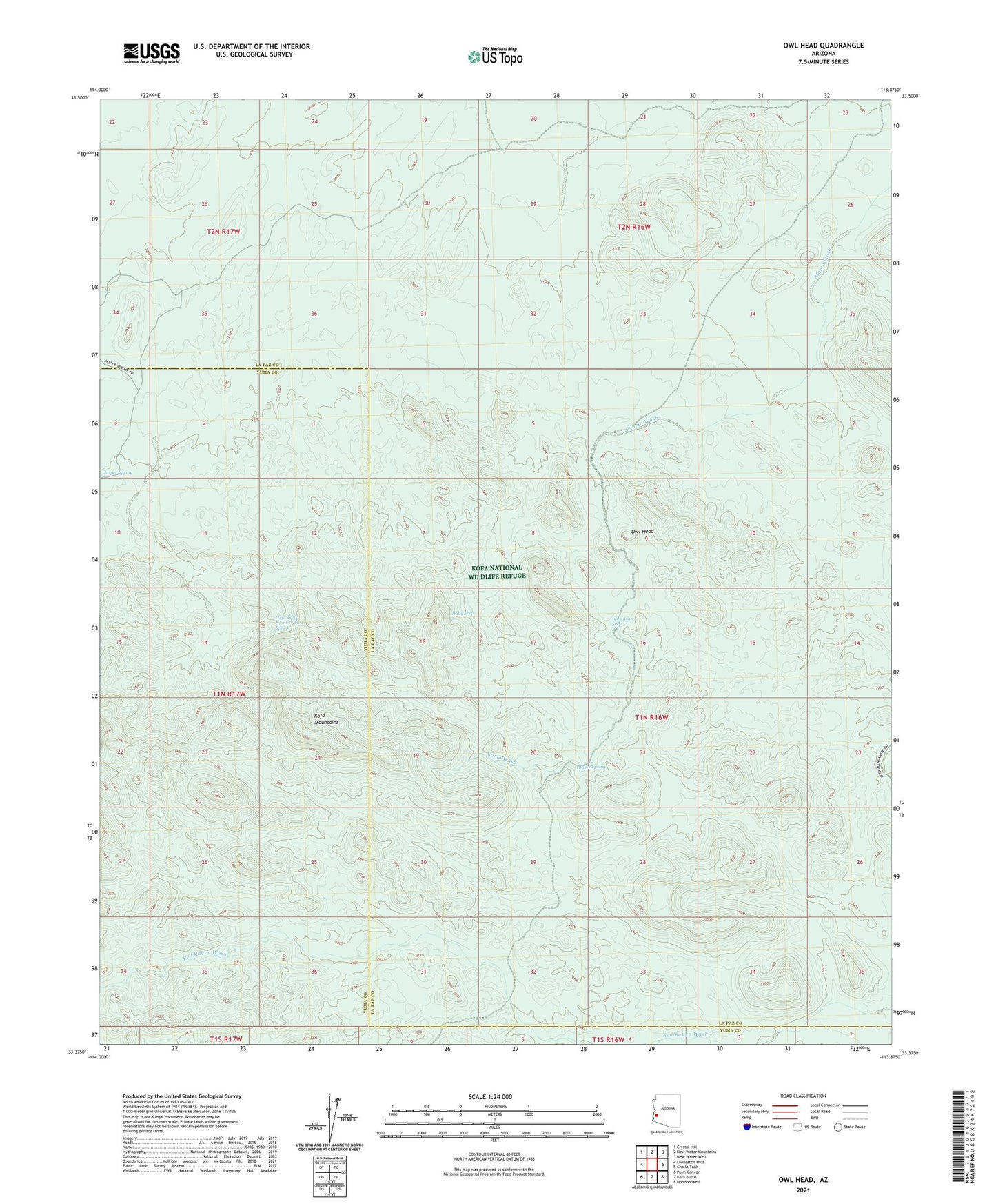 Owl Head Arizona US Topo Map Image