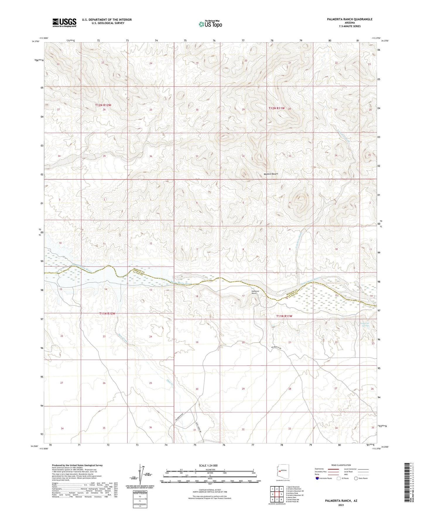 Palmerita Ranch Arizona US Topo Map Image