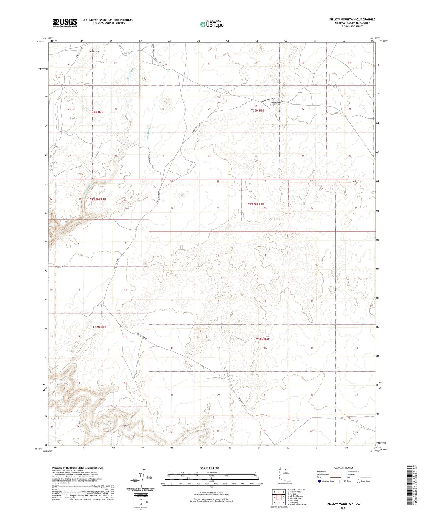 Pillow Mountain Arizona US Topo Map Image