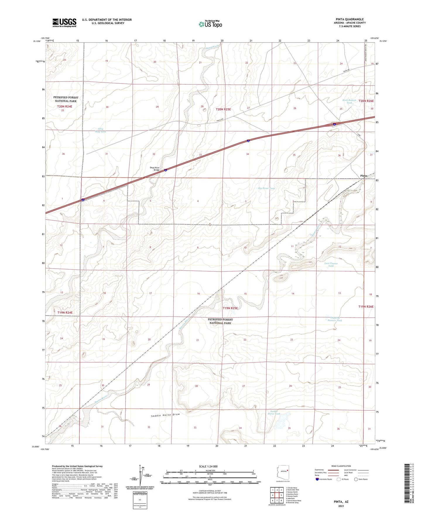 Pinta Arizona US Topo Map Image