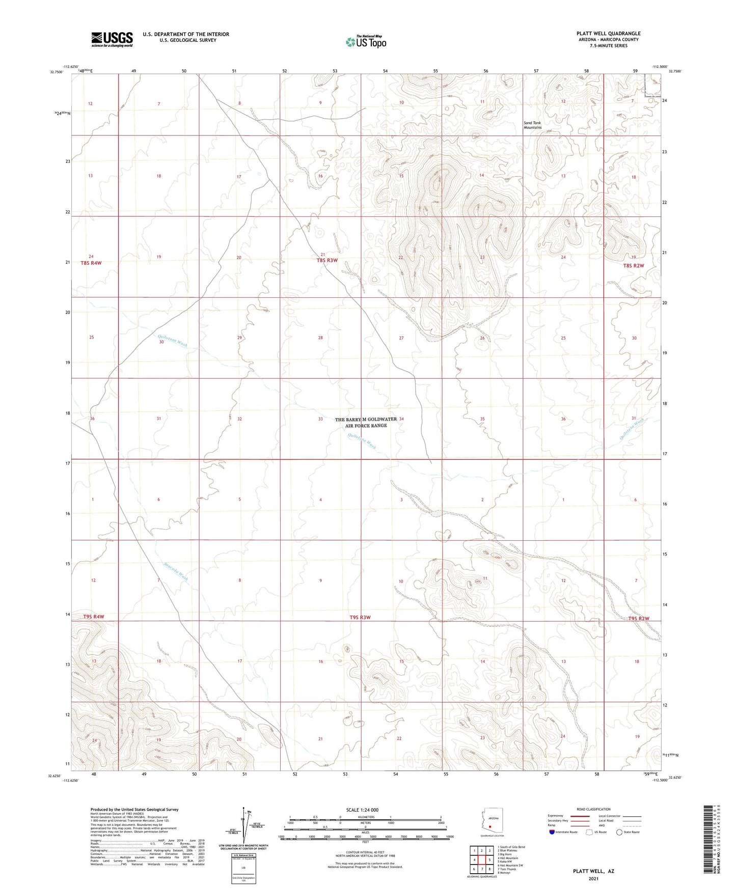 Platt Well Arizona US Topo Map Image