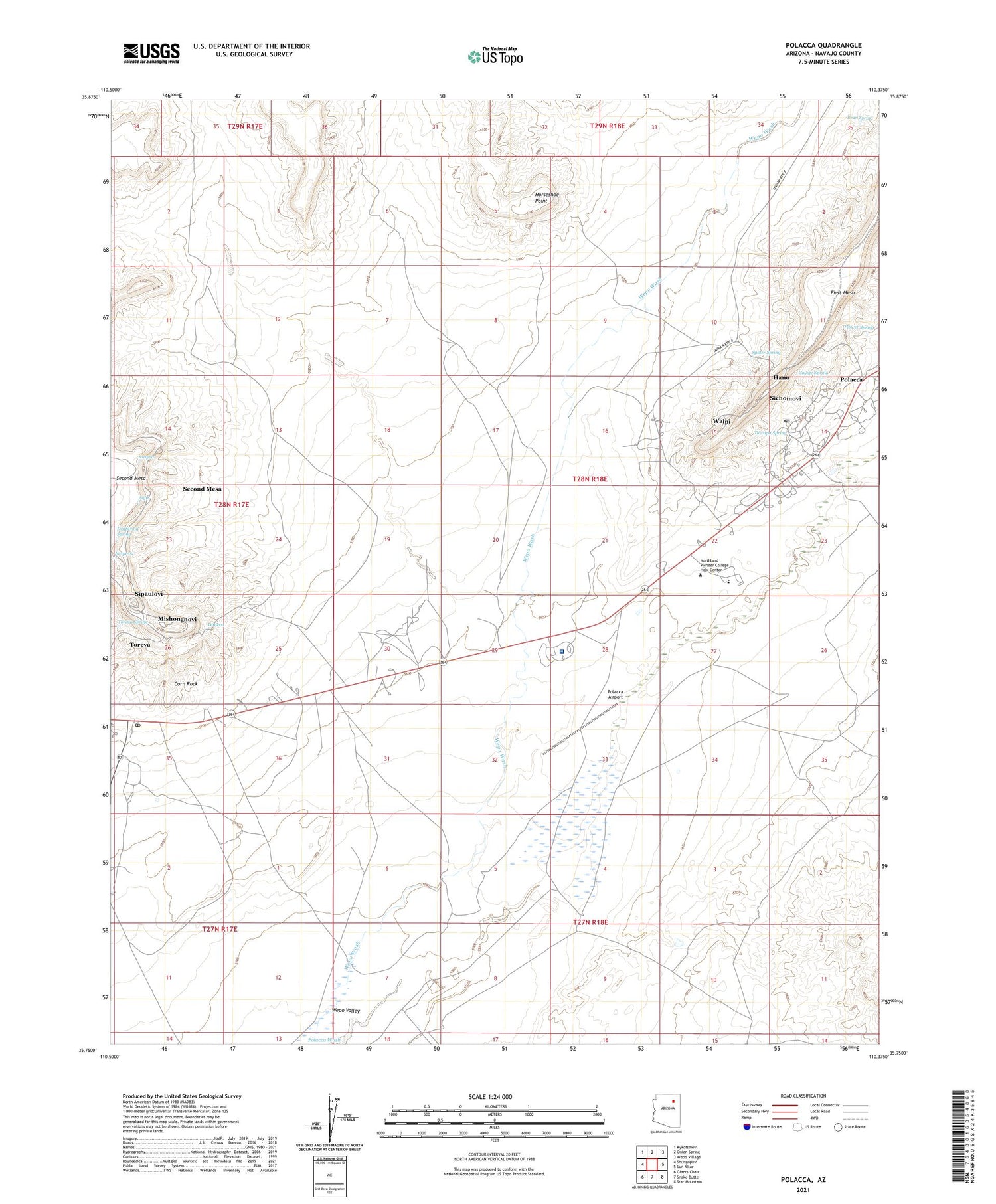 Polacca Arizona US Topo Map Image