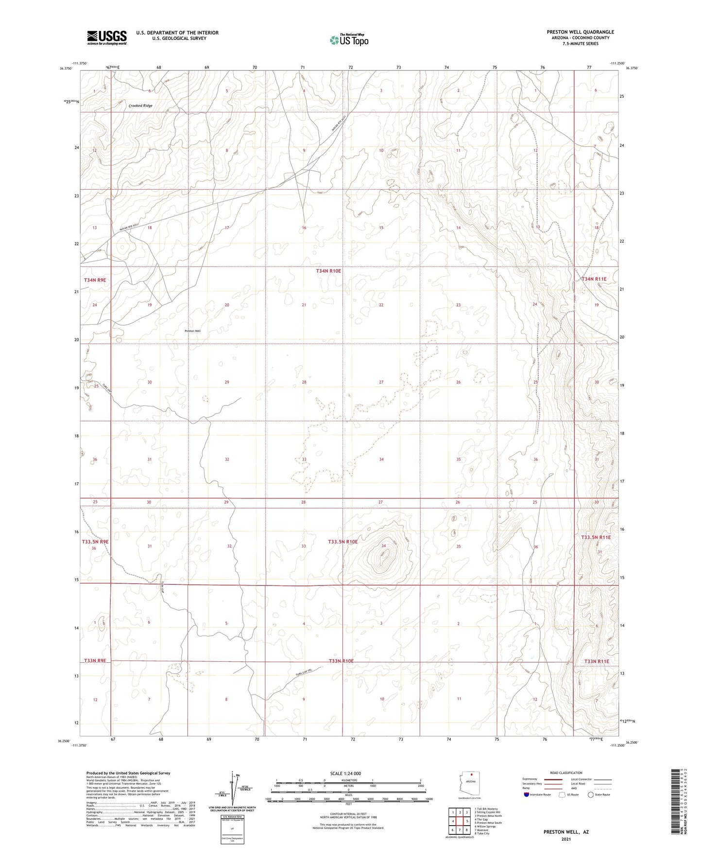 Preston Well Arizona US Topo Map Image