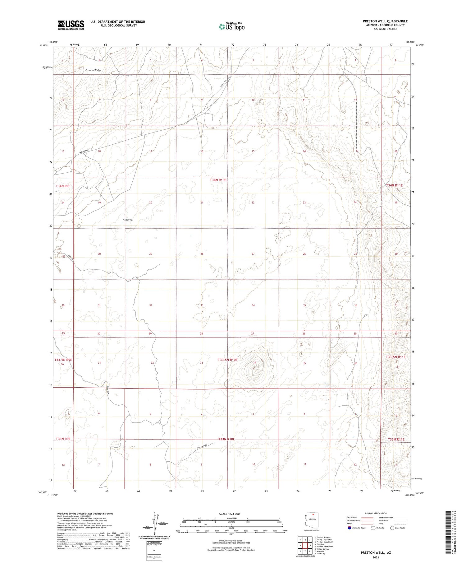 Preston Well Arizona US Topo Map Image