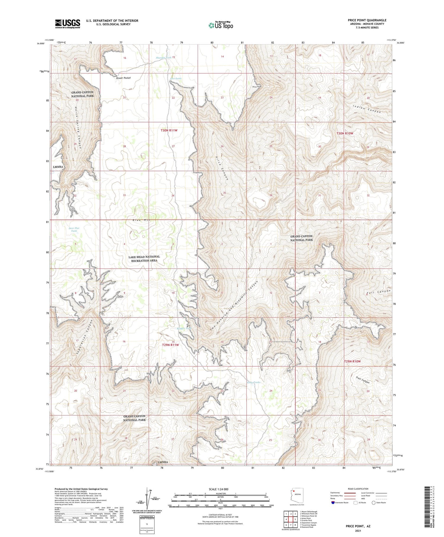 Price Point Arizona US Topo Map Image