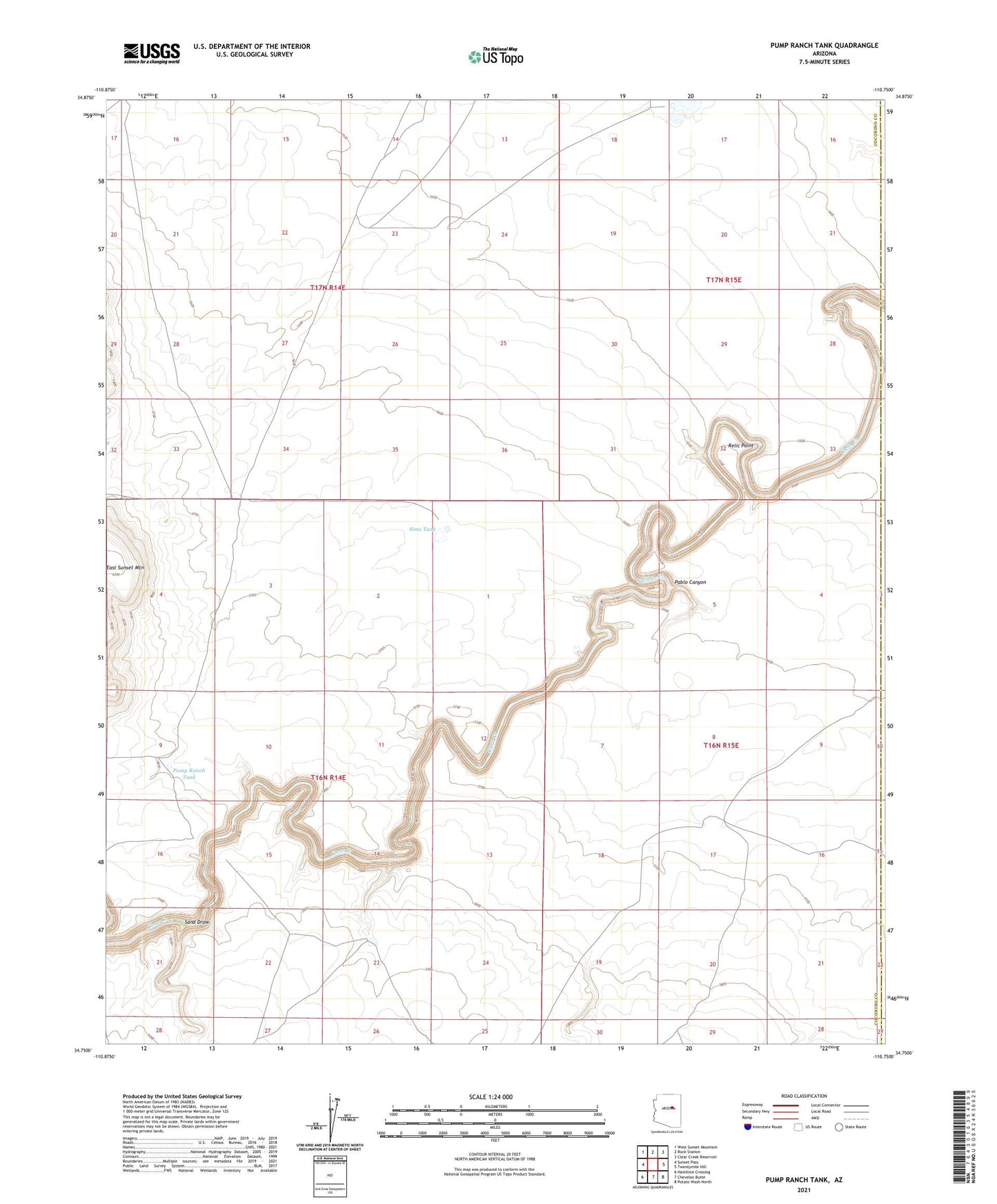 Pump Ranch Tank Arizona US Topo Map Image