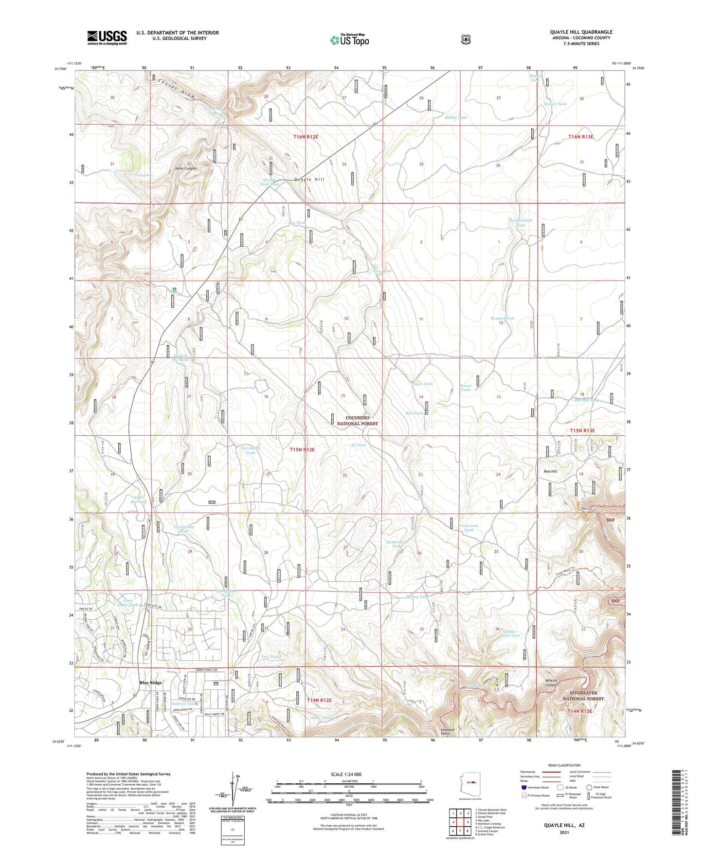 Quayle Hill Arizona US Topo Map Image