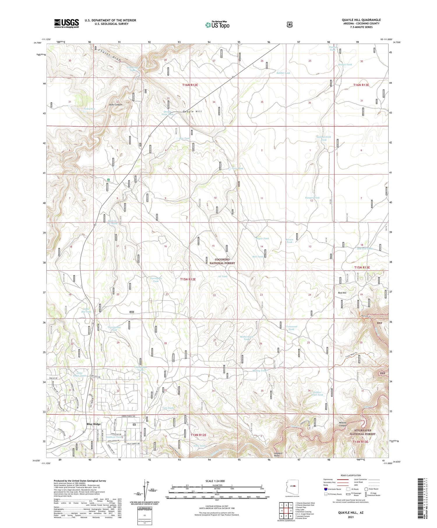 Quayle Hill Arizona US Topo Map Image