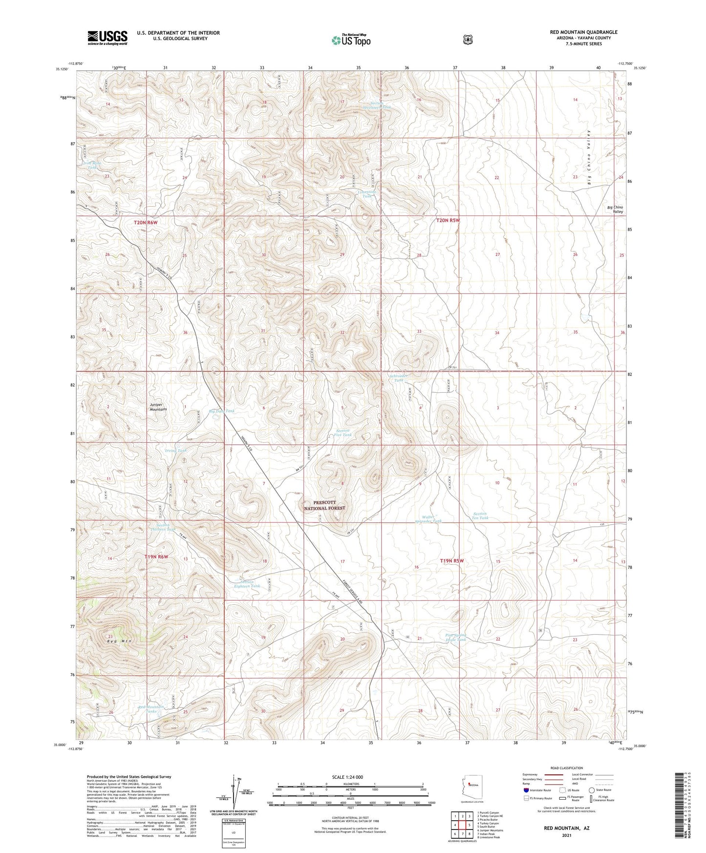 Red Mountain Arizona US Topo Map Image