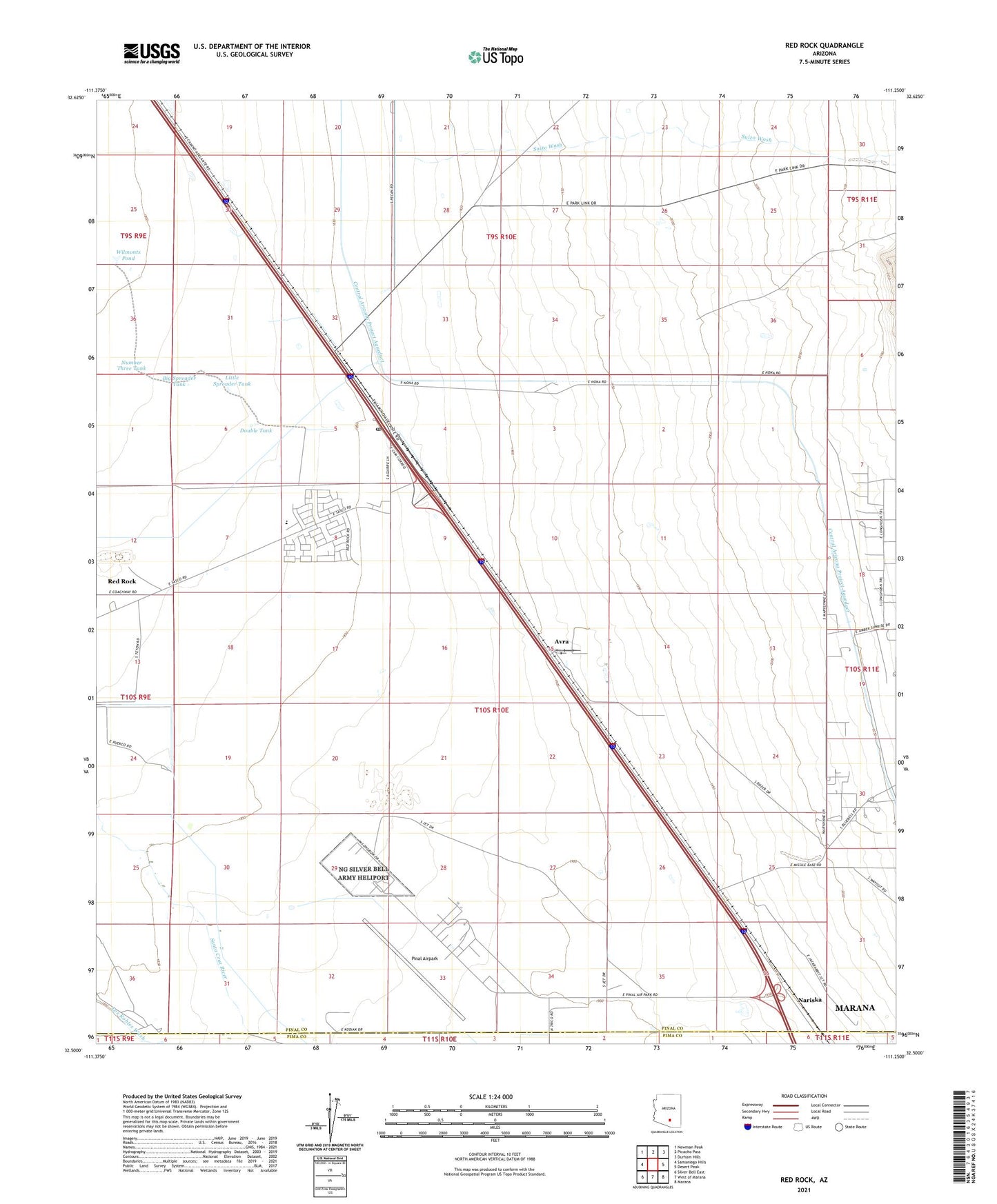 Red Rock Arizona US Topo Map Image