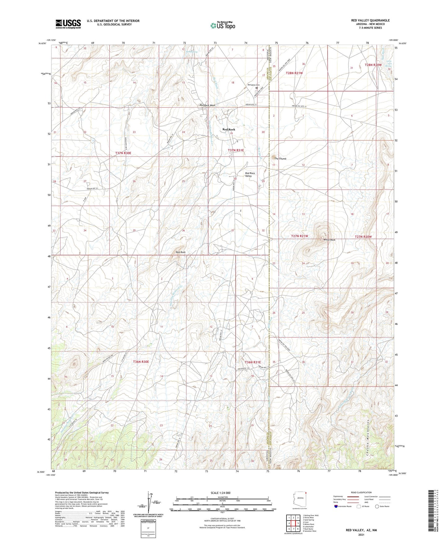 Red Valley Arizona US Topo Map Image